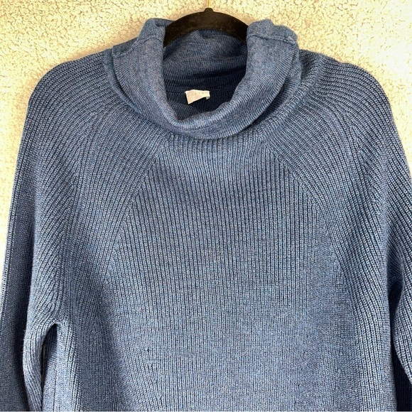 Poetry Sweater Dress Womens 10 Blue Funnel Neck Knit Wool Blend Y2K Boho NEW - Picture 9 of 10